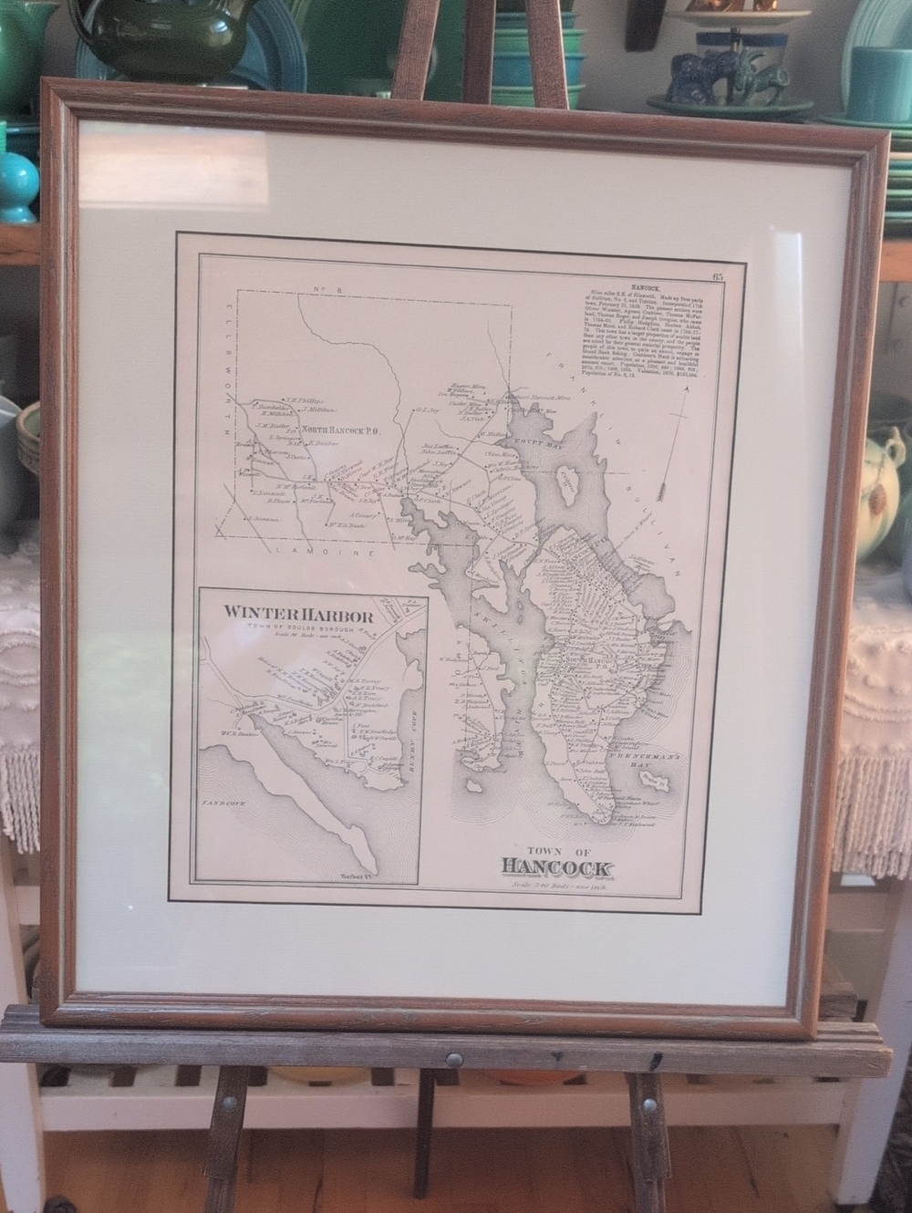 Authentic Antique Map Of Winter Harbor Maine